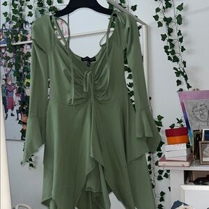 Current Mood Olive Long Sleeve Dress